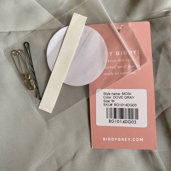 Birdy Grey Moni Convertible Maxi Dress Size M Dove Grey Bridesmaid Gown Fairy - Picture 13 of 13